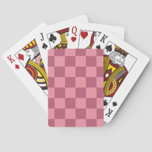Minimalist Pink Chequerboard Pattern Playing Cards