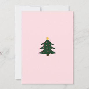 Minimalist Pink Christmas Tree Card