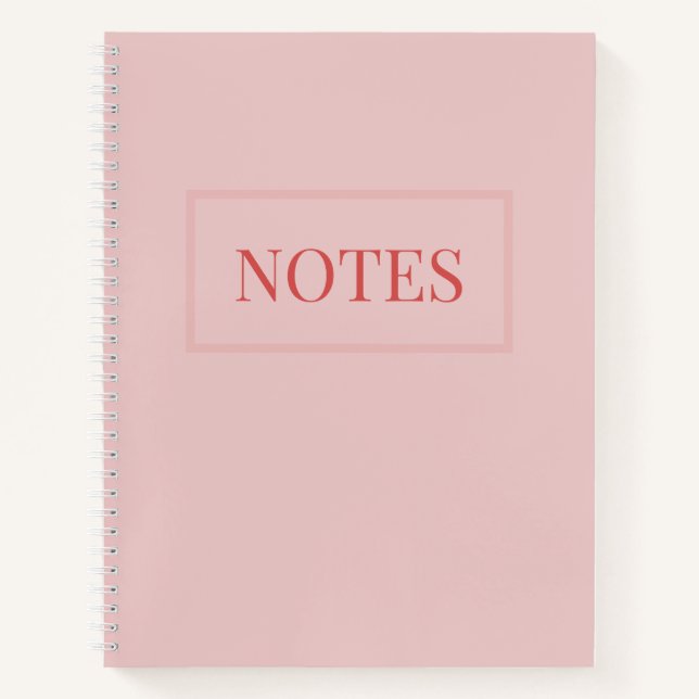 Minimalist Pink Comtemporary Notebook (Front)
