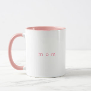 Minimalist Pink Custom Text Mum White Mug