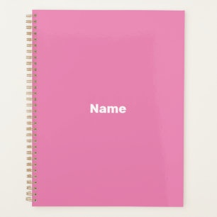 Minimalist pink custom text year monogram modern planner