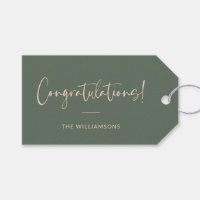 Minimalist Pink Dark Green Custom Congratulations