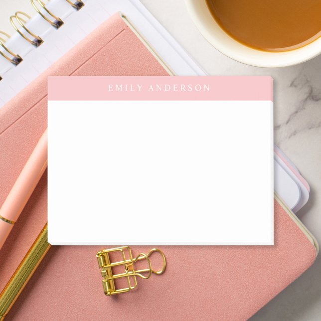 Minimalist Pink Elegant Monogram Post-it Notes (Creator Uploaded)