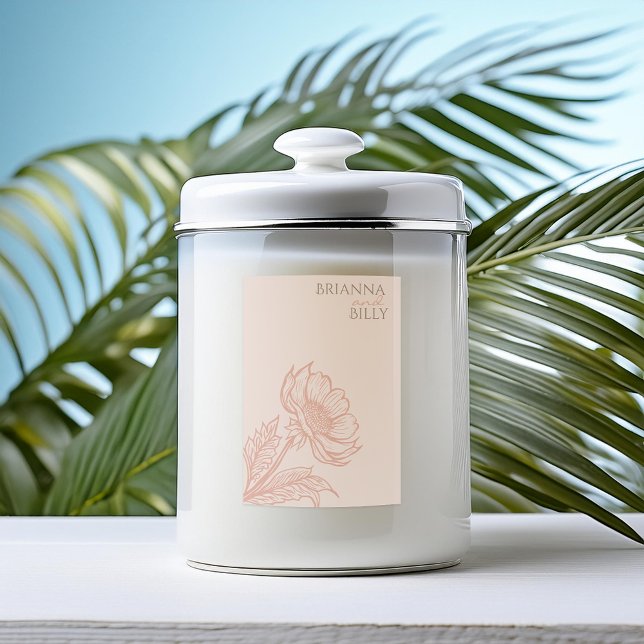 Minimalist Pink Floral Candle Label (Creator Uploaded)
