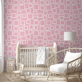 Minimalist Pink Geometric Squares Wallpaper