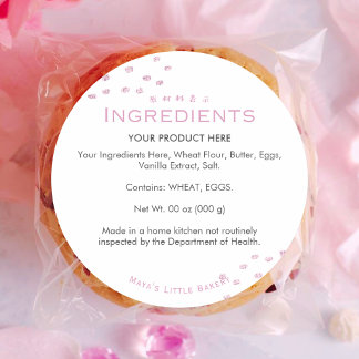 Minimalist Pink Glitter Dot Ingredient List Classic Round Sticker