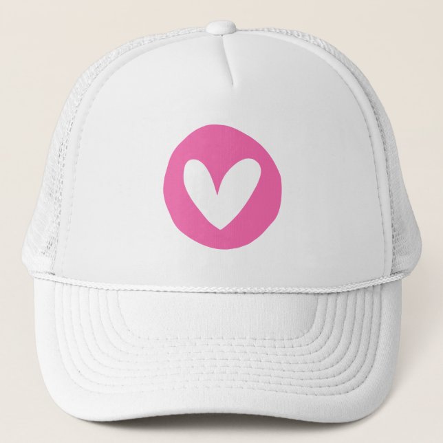 Minimalist Pink Heart Cap (Front)