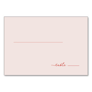 Minimalist Pink Line Drawing Table Number