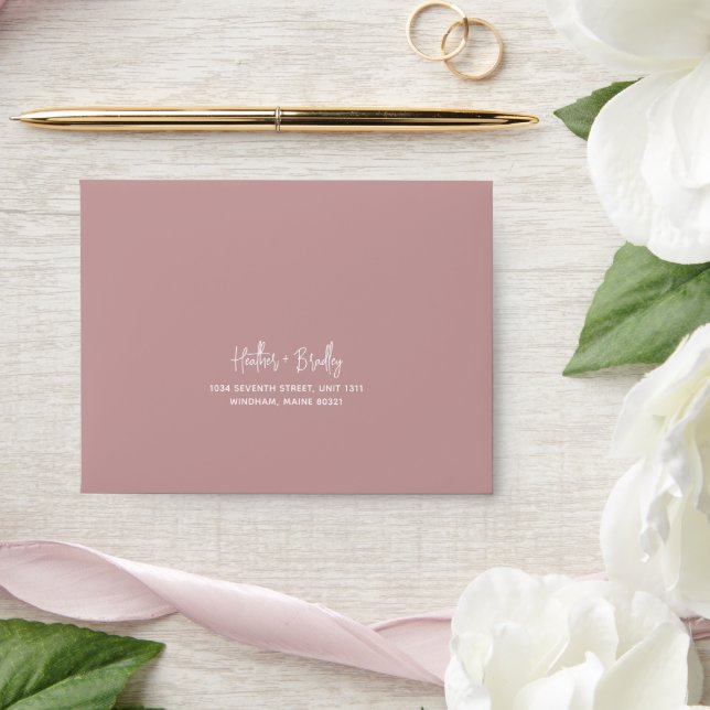 Minimalist Pink Modern RSVP Wedding Envelope (Wedding)