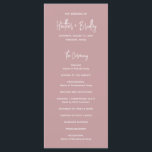 Minimalist Pink Modern Wedding Program<br><div class="desc">Modern dusty rose pink wedding program featuring a simple design with your names in an elegant script typography and your event details in a minimalist sans serif font.  This chic wedding program works well with any style of wedding.</div>