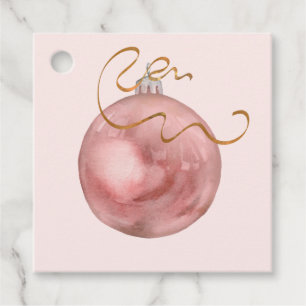 Minimalist Pink Ornamet Christmas Gift Tag