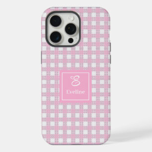 Minimalist Pink Plaid iPhone Case – Elegant Style