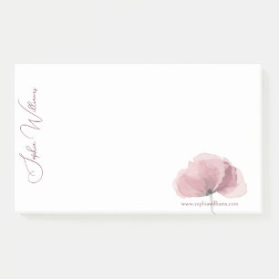 Minimalist Pink Poppy Branding Post-it Notes