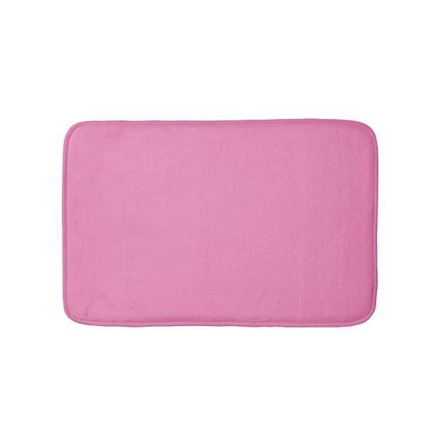 Minimalist pink solid plain elegant modern girly bath mat (Front)