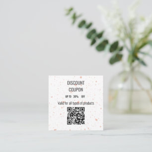 Minimalist Pink Speckle Discount Coupon Card with