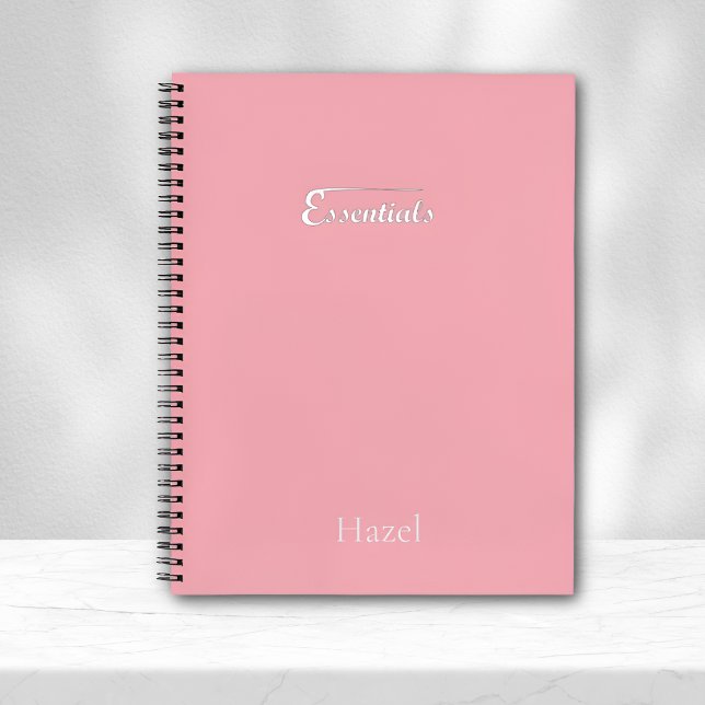 Minimalist Pink Spiral Notebook – “Essentials” (Creator Uploaded)