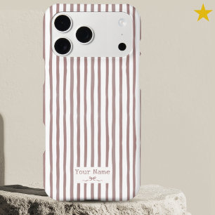 Minimalist Pink Striped Watercolor Custom Name Bow