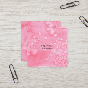 Minimalist pink textured business card square