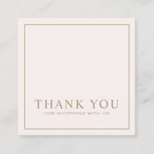 Minimalist Pink Thank You Logo Square Business Car Card