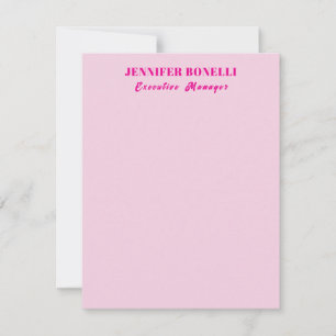 Minimalist pink trendy personalized customize name card