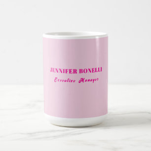 Minimalist pink trendy personalized customize name coffee mug