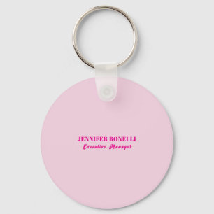 Minimalist pink trendy personalized customize name keychain