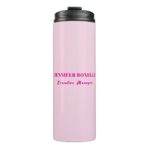 Minimalist pink trendy personalized customize name thermal tumbler