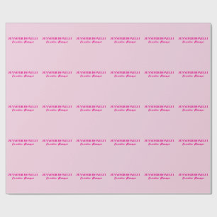 Minimalist pink trendy personalized customize name wrapping paper