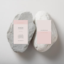 Minimalist Pink Two-Tone Business Card
