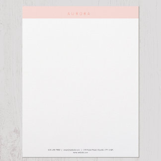 Minimalist Pink Two-Tone Letterhead