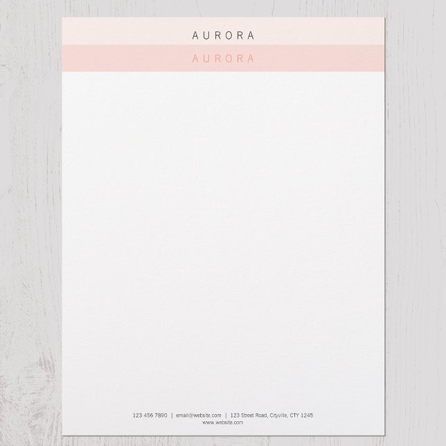 Minimalist Pink Two-Tone Letterhead (Creator Uploaded)