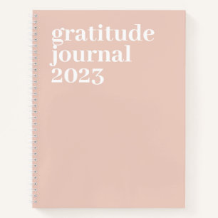 Minimalist Pink Typography Year Gratitude Journal