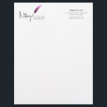 Minimalist Pink & White Simple Modern Notary Letterhead<br><div class="desc">Create a professional mailings with Minimalist Pink & White Simple Modern Notary Letterhead. Don't wait for opportunity, create it! Featuring a notary loan signing agent designed with a pink feathered calligraphy pen logo and simple, elegant design, this 8.5" x 11" letterhead is perfect for making sure your communication looks great....</div>
