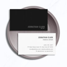 Minimalist Pinstripe Black & White Business Card