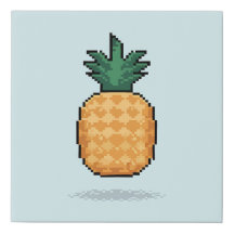 Minimalist Pixel Art Pineapple Design