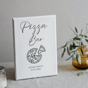 Minimalist Pizza Bar Sign Pizza Rehearsal dinner