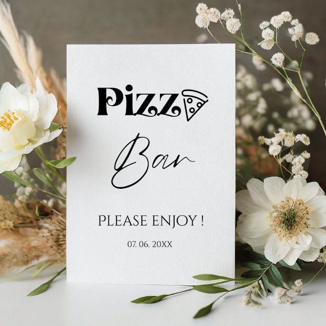 Minimalist Pizza Bar Sign Pizza Rehearsal dinner (Creator Uploaded)