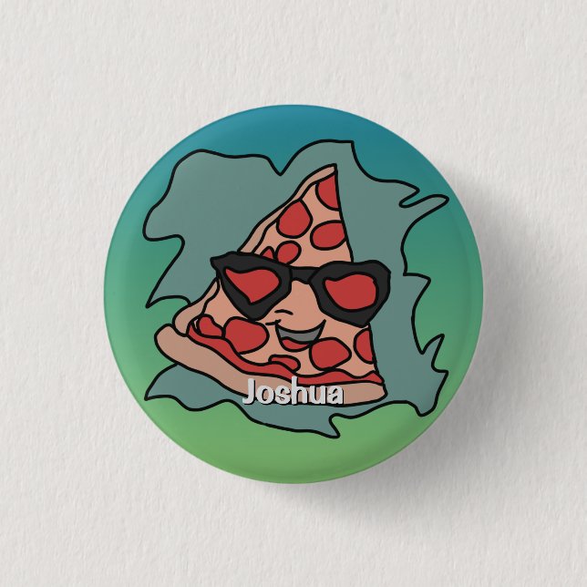 Minimalist Pizza with Sunglasses 1 Inch Round Button (Front)