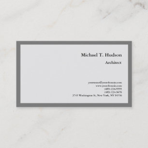 Minimalist Plain Architect Grey Premium Silk Business Card