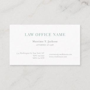 Minimalist Plain Attorney at Law Lawyer Office Business Card