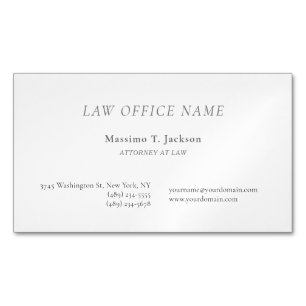 Minimalist Plain Attorney at Law Lawyer Office Magnetic Business Card