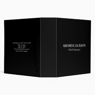 Minimalist Plain Black Professional Trendy Binder