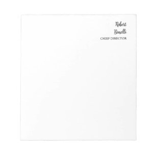 Minimalist Plain Black & White Modern Notepad