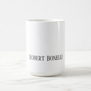 Minimalist Plain Black & White Modern Plain Coffee Mug