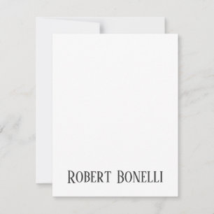 Minimalist Plain Black & White Modern Plain RSVP Card