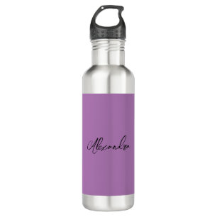 Minimalist Plain Calligraphy Own Name Lavender 710 Ml Water Bottle
