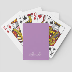 Minimalist Plain Calligraphy Own Name Lavender Playing Cards