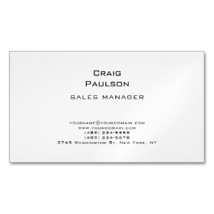 Minimalist Plain Classical Black & White Magnetic Business Card