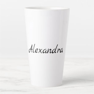 Minimalist Plain Classical Own Name Black White Latte Mug