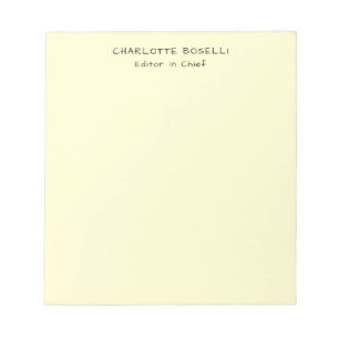 Minimalist Plain Classical Professional Cream Notepad